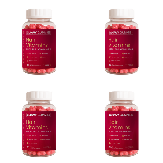 Glowy Gummies - Menopausal Hair Vitamins - 4 Pack